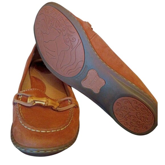 Born Women 7 Tan Leather SlipOn Loafers Moccasins Flats w/Bamboo Detail - Picture 5 of 5